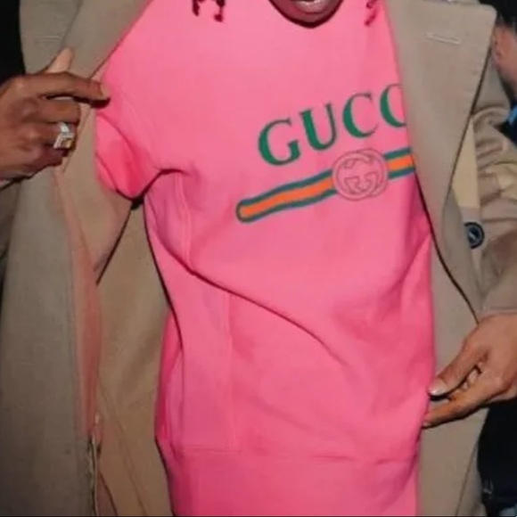 Gucci vintage inspired oversized long sleeve logo pink sweatshirt interlocking G - Picture 15 of 15